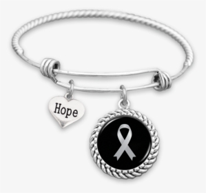 Lung Cancer Awareness Ribbon Hope Charm Bracelet, HD Png Download, Transparent PNG