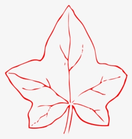 Leaf Red Outline Clip Art At Clker, HD Png Download, Transparent PNG