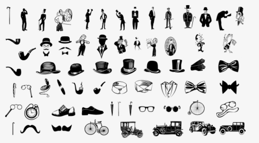 Gentleman Icons, Men, Hat, Vintage Car, Gentleman,, HD Png Download, Transparent PNG