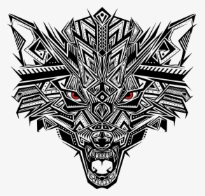 Black Abstract Puzzle Wolf Head Png Download, Transparent Png, Transparent PNG