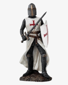 Crusader Knight With Sword And Shield Statue, HD Png Download, Transparent PNG