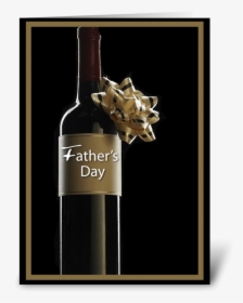Father S Day Wine Bottle, Gold And Black Greeting Card, HD Png Download, Transparent PNG