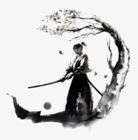 Warrior Bushido Samurai Ink Japan Drawing Clipart, HD Png Download, Transparent PNG