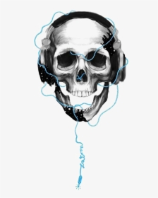 Skeleton Wearing Headphones Png Download, Transparent Png, Transparent PNG