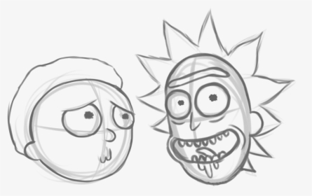 Rick N Morty Sketch By Alexanderthepanda, HD Png Download, Transparent PNG