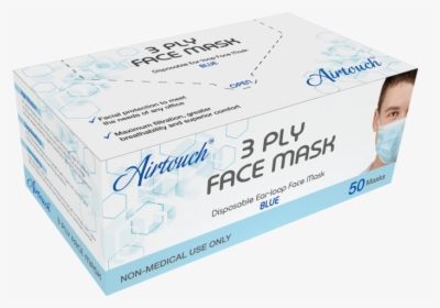 Airtouch 3 Ply Face Mask Box, Blue, 50pcs/box, 10198, HD Png Download, Transparent PNG