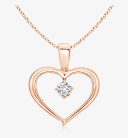 Solitaire Round Lab Grown Diamond Open Heart Pendant, HD Png Download, Transparent PNG