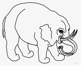Elephant Outline Animal Free Black White Clipart Images, HD Png Download, Transparent PNG