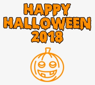Happy Halloween 2018 Smiling Pumpkin Bloody Font, HD Png Download, Transparent PNG
