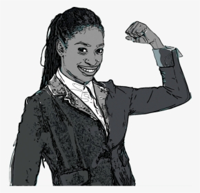 An Illustration Of A Woman With Fist Raised And Clenched, HD Png Download, Transparent PNG