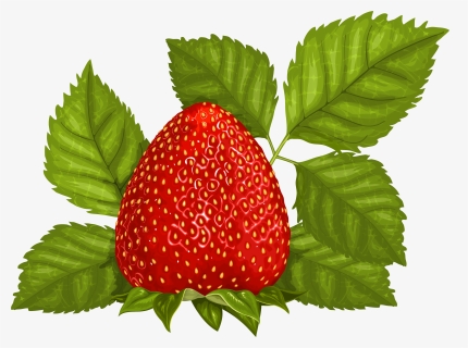 Strawberry With Leaves Png Clipart, Transparent Png, Transparent PNG