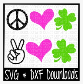 Free St Patricks Day Svg * Peace Love Luck * Clover, HD Png Download, Transparent PNG