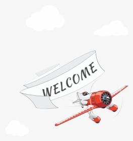 Graphic Of A Plane Towing A Banner With Welcome Written, HD Png Download, Transparent PNG