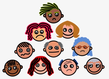 Cartoon, Faces, Expressions, Emotions, Diversity, Crowd, HD Png Download, Transparent PNG