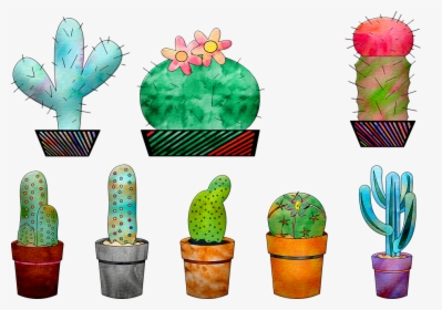 Watercolor Cactus, Cactus, Cacti, Plant, Green, HD Png Download, Transparent PNG