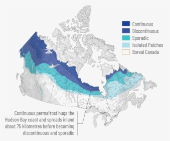 A Map Of Canada Showing The Distribution Of Permafrost, HD Png Download, Transparent PNG