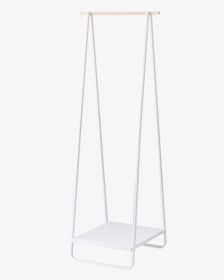 White Yamazaki Freestanding Clothing Rack With Wooden, HD Png Download, Transparent PNG