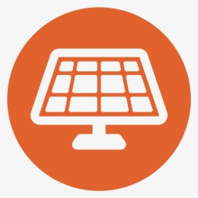 White Solar Panel In Dark Orange Circle, HD Png Download, Transparent PNG
