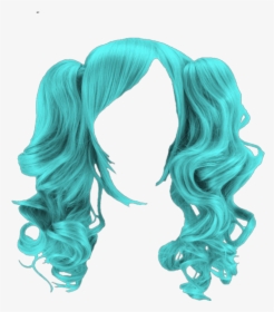 Hair Wig Pigtails Turquoise Costume Beauty Party Hallo, HD Png Download, Transparent PNG