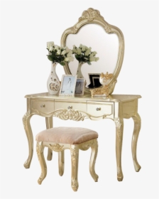 Alluring Gold Vanity Table With French Dressing Table, HD Png Download, Transparent PNG