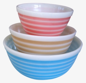 Pyrex Set Of 3 Rainbow Striped Nesting Bowls, HD Png Download, Transparent PNG