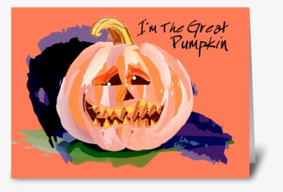 Pumpkin Head Greeting Card, HD Png Download, Transparent PNG