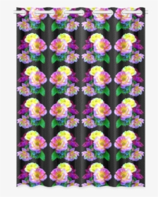 Rosa Yellow Roses On Black Pattern New Window Curtain, HD Png Download, Transparent PNG