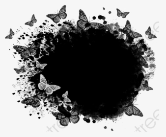 Butterfly Black And White Clipart Border, HD Png Download, Transparent PNG