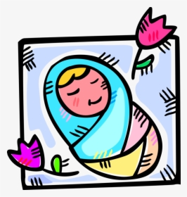 Vector Illustration Of Newborn Infant Baby Wrapped, HD Png Download, Transparent PNG