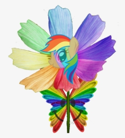 Happy Rainbow Butterfly Pony Flower By Animat505-d4lxjub, HD Png Download, Transparent PNG