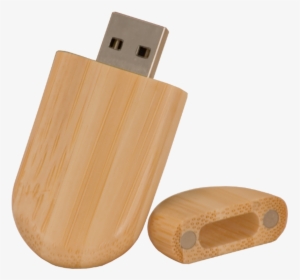 Gb Genuine Bamboo Rounded Usb Flash Drive, HD Png Download, Transparent PNG