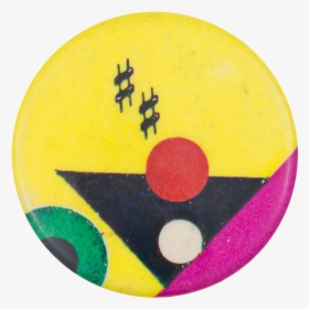 Yellow And Pink With Black Triangle Art Button Museum, HD Png Download, Transparent PNG