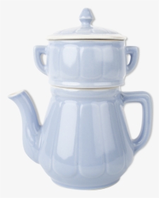 Teapot With Filter And Lid Vintage Sky Blue Ceramic, HD Png Download, Transparent PNG