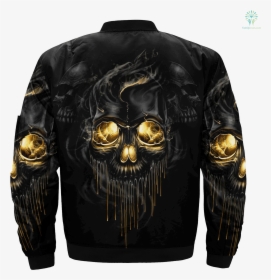 Black And Gold Skull Over Print Jacket %tag Familyloves, HD Png Download, Transparent PNG