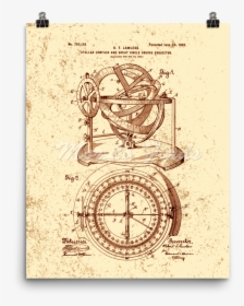 Compass 1903 Vintage Nautical Navigation Patent Art, HD Png Download, Transparent PNG
