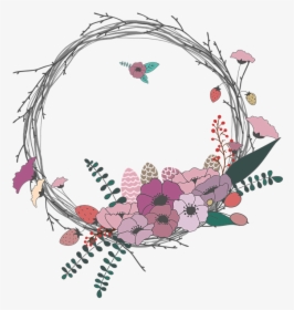 Flowers, Twig, Wreath, Spring, The Leaves, Invitation, HD Png Download, Transparent PNG