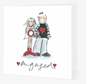 Engaged Couple Black White And Red, HD Png Download, Transparent PNG