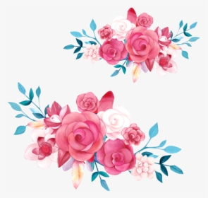 Clip Art Blue And Pink Flowers, HD Png Download, Transparent PNG