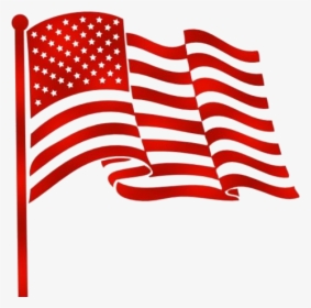 Colorful American Flag Waving Png, Transparent Png, Transparent PNG