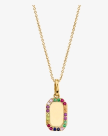 Rainbow Rectangle Gold Pendant, HD Png Download, Transparent PNG