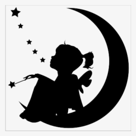 Moon Silhouette Tinker Bell Star Wall Decal, HD Png Download, Transparent PNG