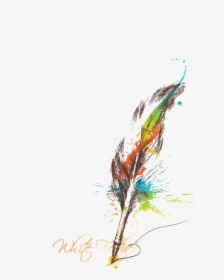Irregular Color Feathers Paper Ink Feather Quill Clipart, HD Png Download, Transparent PNG