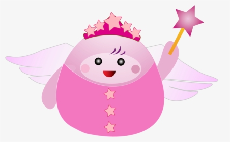 Pink Fairy With Wand Vector Clipart - Fairy, HD Png Download, Transparent PNG