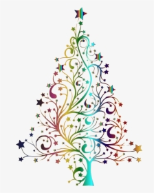Starry Christmas Tree Prismatic No Background Clip - Christmas Images No Background, HD Png Download, Transparent PNG