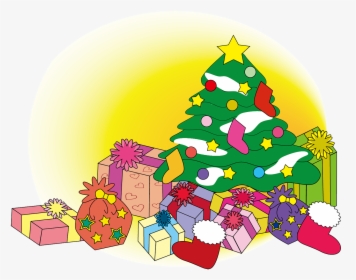 Christmas, Winter, Tree, Gift - Christmas Trees And Presents Clipart, HD Png Download, Transparent PNG