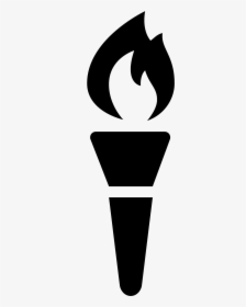 Great Olympic Icon - Olympic Torch Black And White, HD Png Download, Transparent PNG