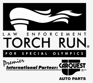 Torch Run For Special Olympics Logo Black And White - Law Enforcement Torch Run White, HD Png Download, Transparent PNG