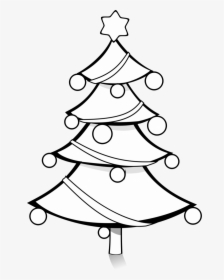 Christmas Tree Clipart Black And White Png, Transparent Png, Transparent PNG
