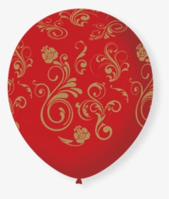 Balão N9 Arabesco Vermelho/dourado - Balão Vermelho Com Dourado, HD Png Download, Transparent PNG