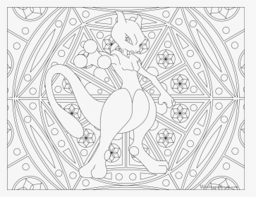 Mewtwo Pokemon Colouring Pages, HD Png Download, Transparent PNG